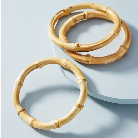 Jewelry - New! Boho Bamboo Bangle Bracelet Set (3 in a set)